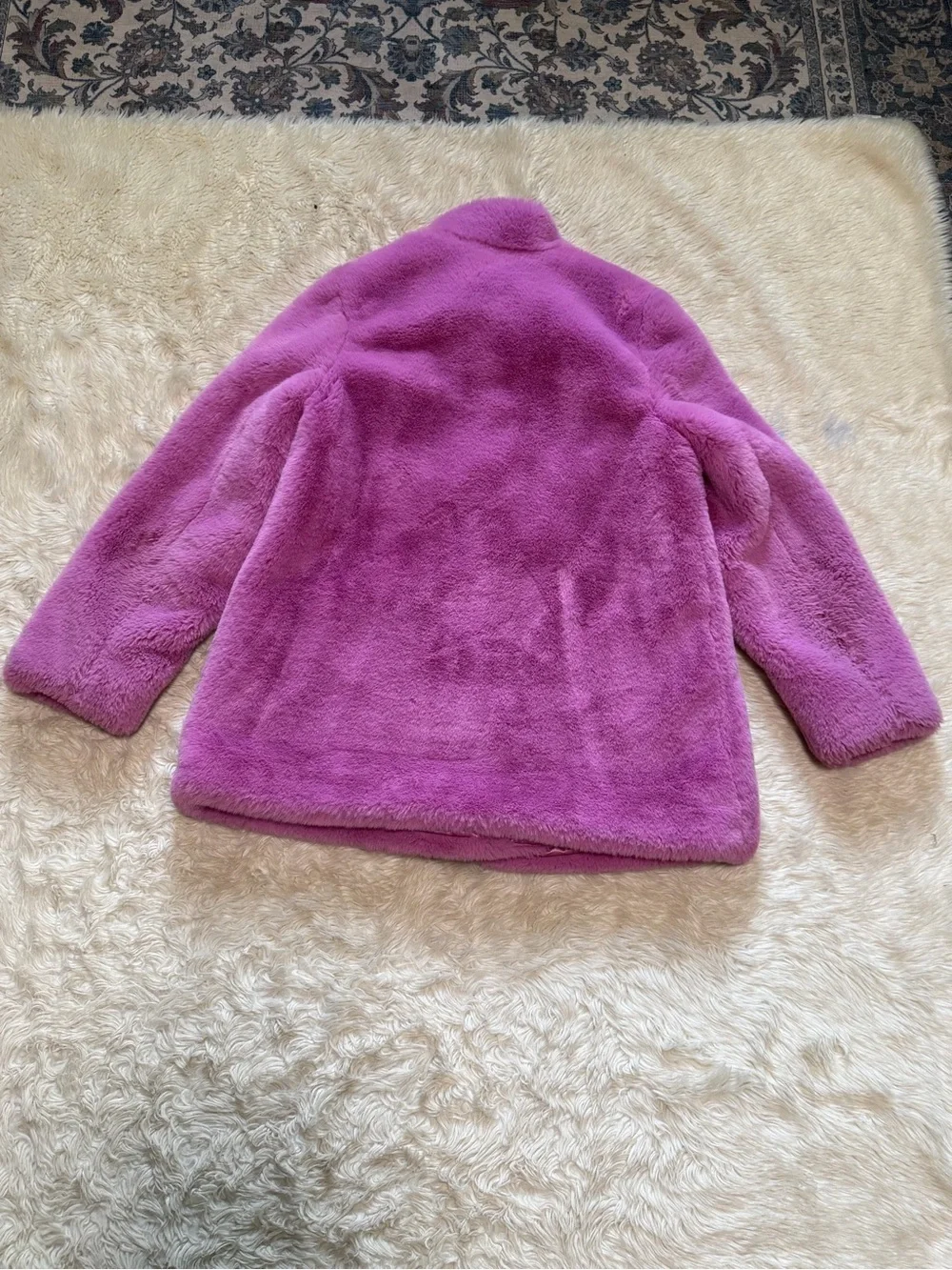 Crewcuts Orchid Faux Fur Peacoat - Size 12